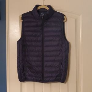 Saddlebred Navy Down Vest with Storage Bag